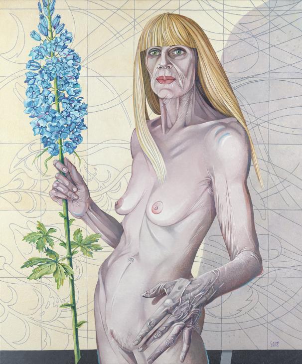 Self with Delphinium Age 70 (2016)